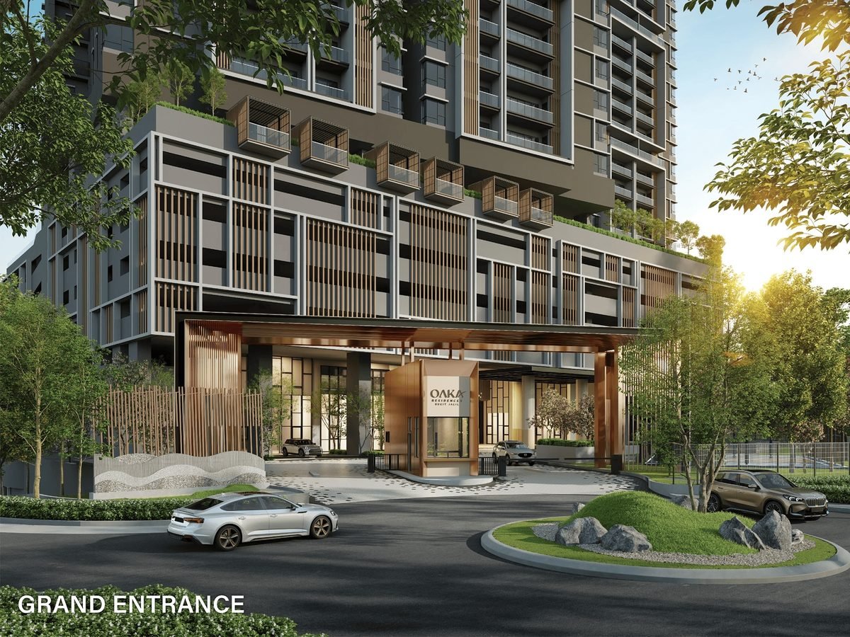 Grand entrance and arrival court at OAKA Residences Bukit Jalil (artist's impression)